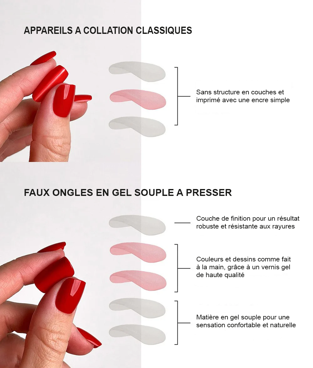 Ongles en gel souple à presser